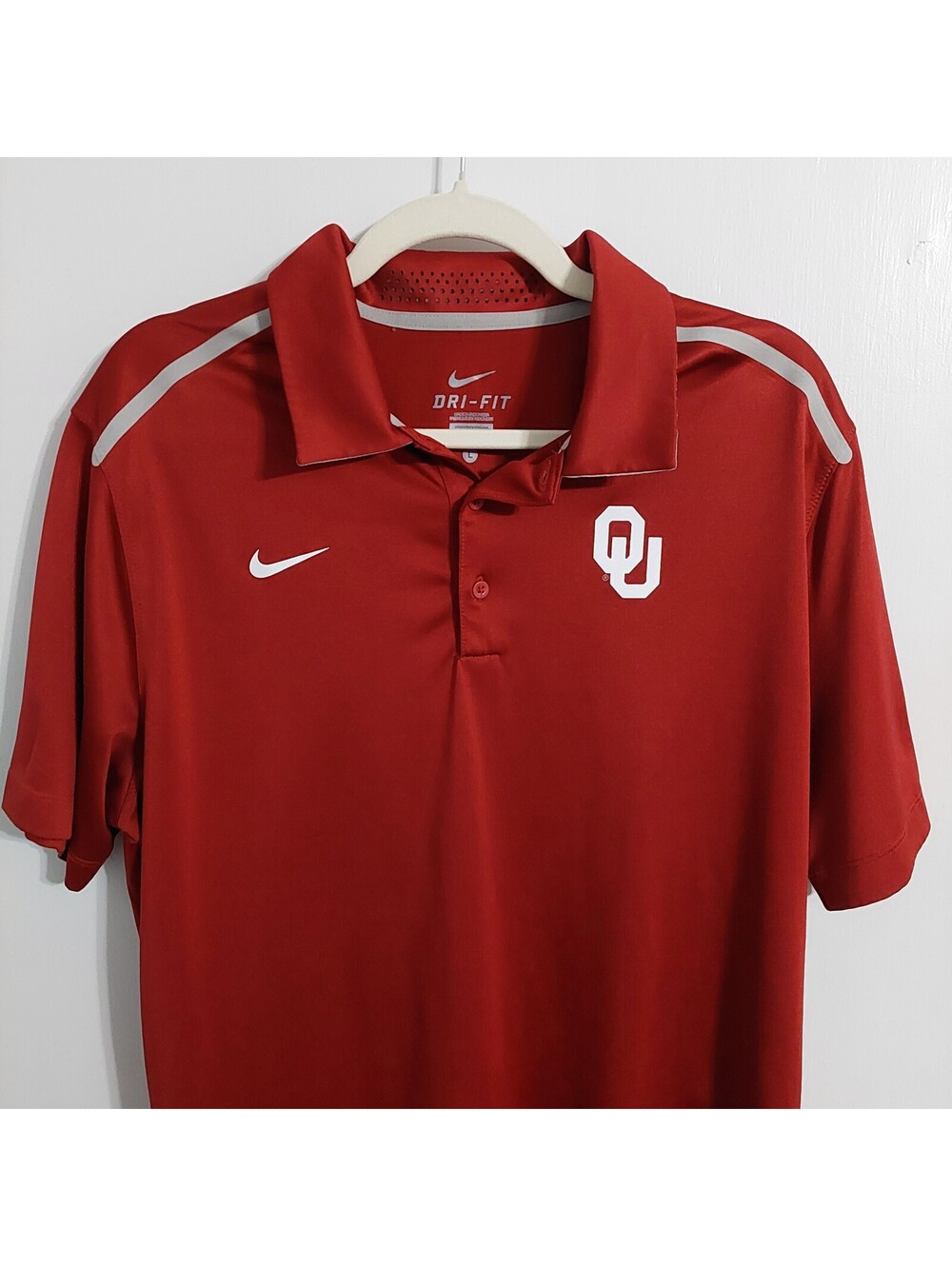 Nike Dri-Fit Oklahoma Sooners Polo Shirt Red Large